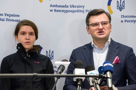 dmytro-kuleba-mariana-bezugla-during-press-conference-440nw-12877801k